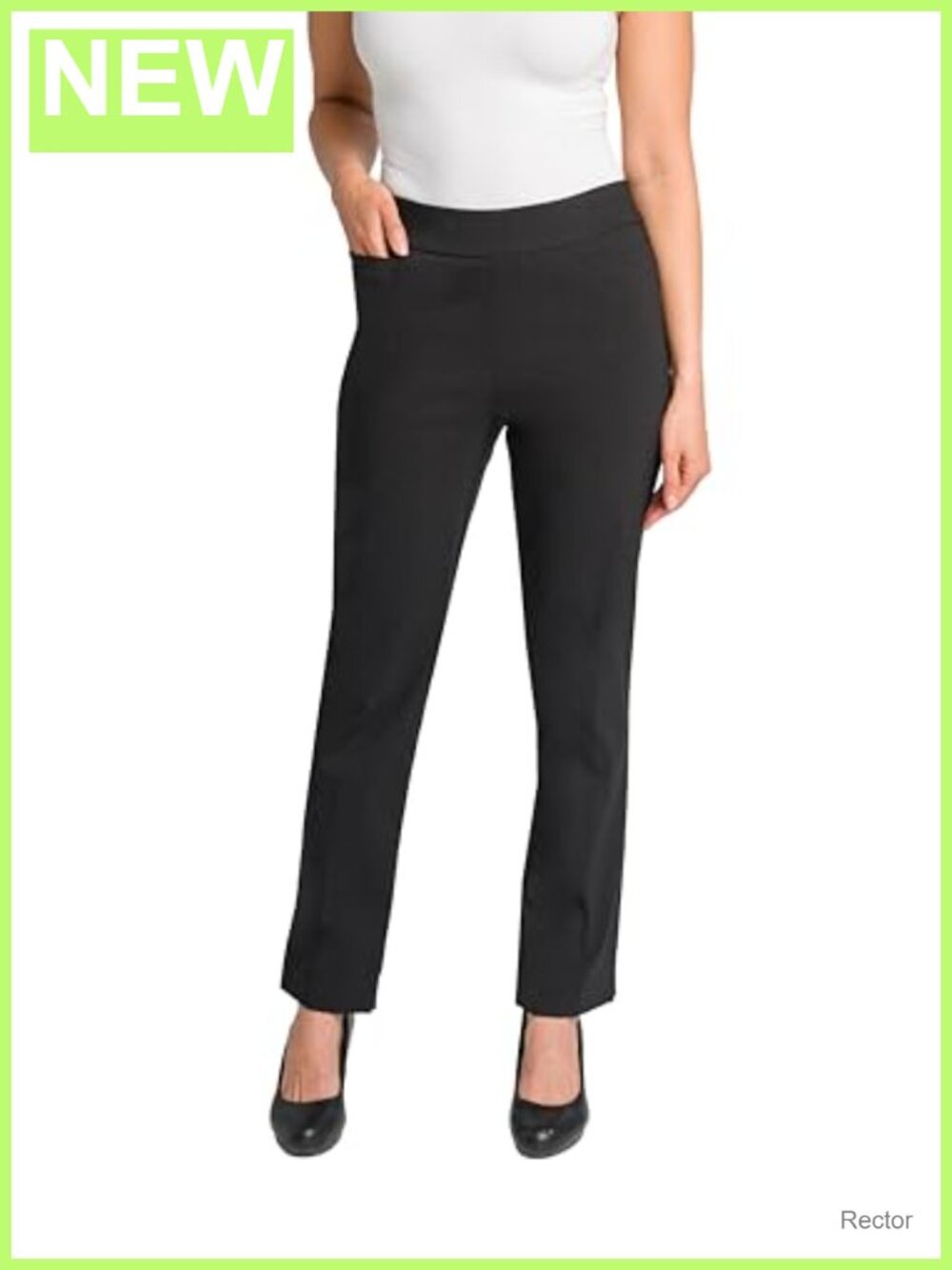 Pull On Dress Pants Straight Leg Stretch Office Work Slacks